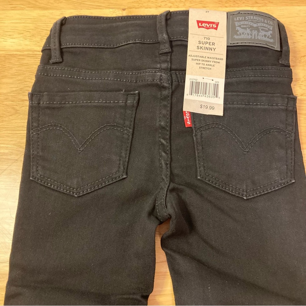 Girls 2T Levi’s 710 Super Skinny Jeans Black NWT - Picture 7 of 13